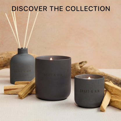 Craft & Kin Reed Diffuser for Home & Bathroom – Neroli & Jasmine Holiday Reed Diffuser Set with Fragrance Sticks, Long-Lasting Alcohol-Free Winter Scent, Earthenware Collection, 6.7oz