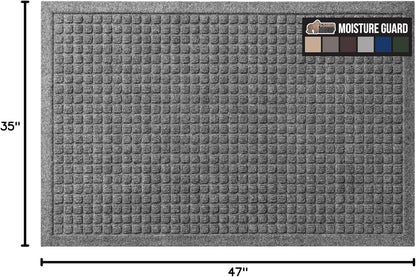 GORILLA GRIP® Ultra Absorbent Front Door Mat Outside Entrance, Traps Dirt and Moisture, HydroABSORB Indoor Outdoor Doormat Holds Up to 1.7 Cups Water, Stain and Fade Resistant Welcome Mat, 29x17 Black