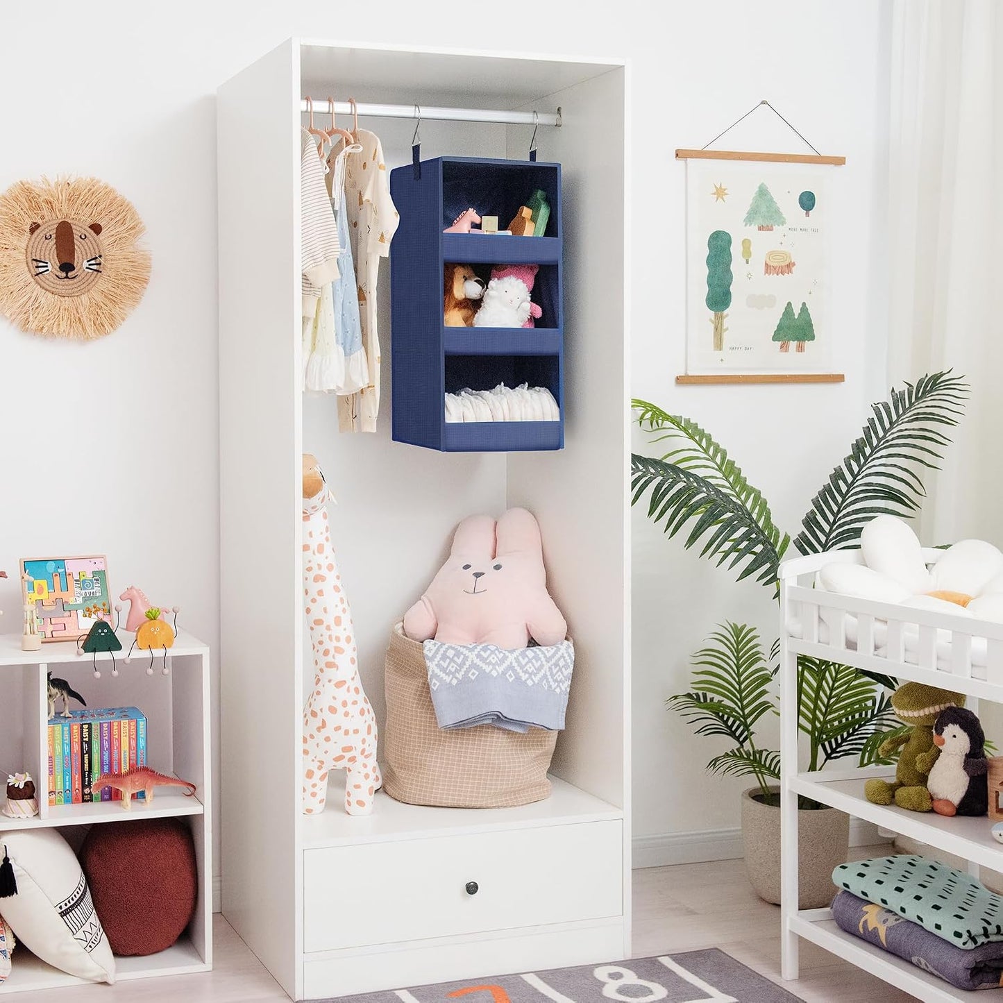 GRANNY SAYS 3-Shelf Hanging Closet Organizer and Storage, Collapsible Hanging Closet Shelves, Hanging Organizer for Closet & RV, Gray, 29 ½" H X 12" W X 12" D, 1-Pack