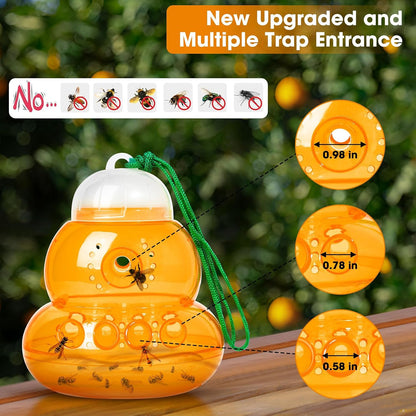 2 Pack Reusable Wasp Traps Outdoor Hanging Yellow Jacket Trap Carpenter Bee Traps for Outside Hornet Trap Wasp Catcher for Outdoors, Wasps Killer Garden, Farm, Insect Bug Flies