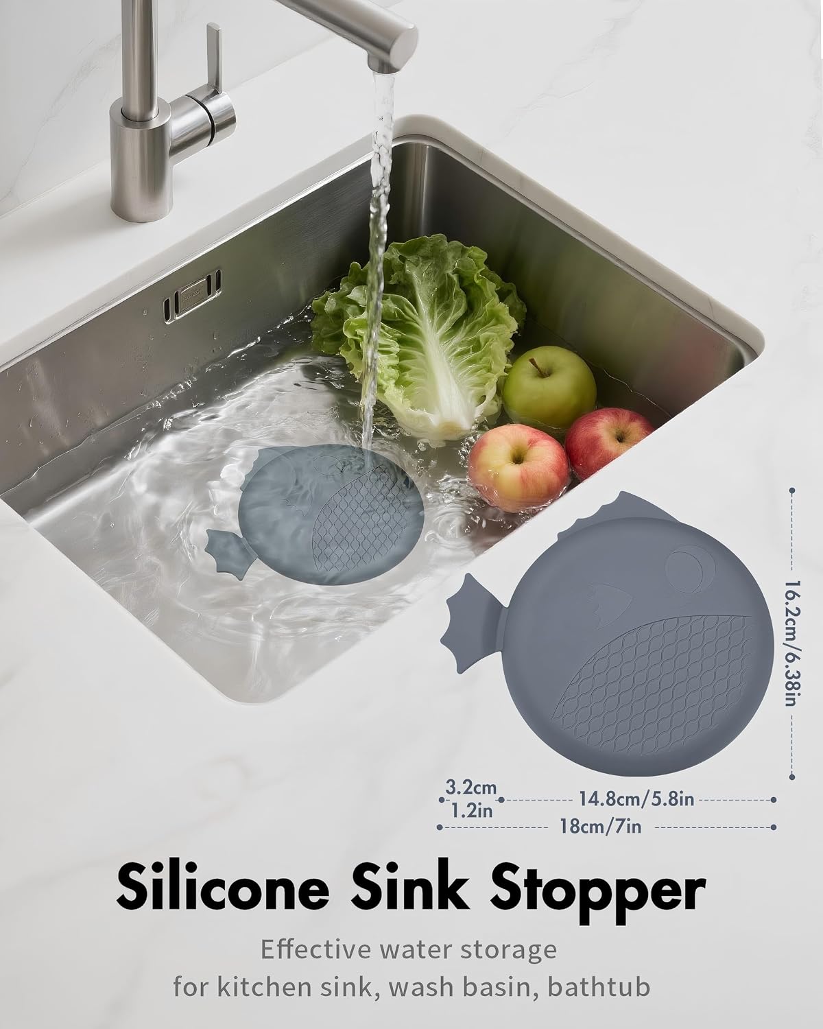 Revolutionary Kitchen Sink Drain Strainer/Patented Reversible Chain Mesh, Effortless Cleaning & Debris Catcher, Large Capacity, Anti-Clog, 304 Stainless Steel & Rust-Proof/Handmade