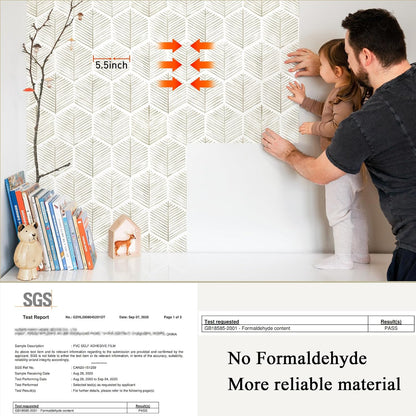 MelunMer 118In L 17.3In W Modern Peel and Stick Wallpaper Boho Contact Paper for Cabinets/Drawers Self Adhesive Removable Wallpaper for Bedroom/Bathroom Waterproof Geometric Contact Paper Beige/White