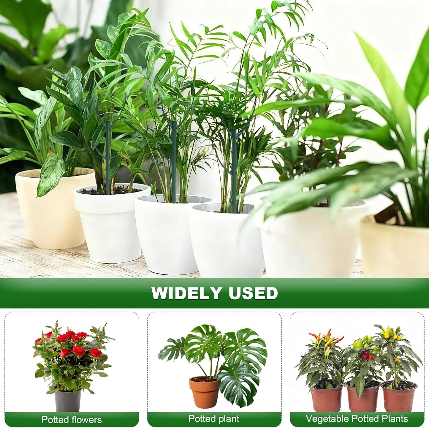 5 Pack Adjustable Plant Support Stakes Stackable Indoor/Outdoor Support Stakes Ideal for Supporting Monstera and Climbing Plants Gardening Accessories Perfect Alternative to Traditional Plant Stakes