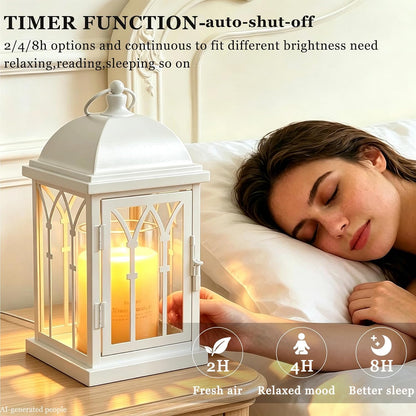 Candle Warmer Lamp with Timer Dimmer,Electric Candle Lamp Lantern Style,Compatible with 3 Wick/Large Candle,Fully Enclosed & Hangable Designed for Family with Pet,Children