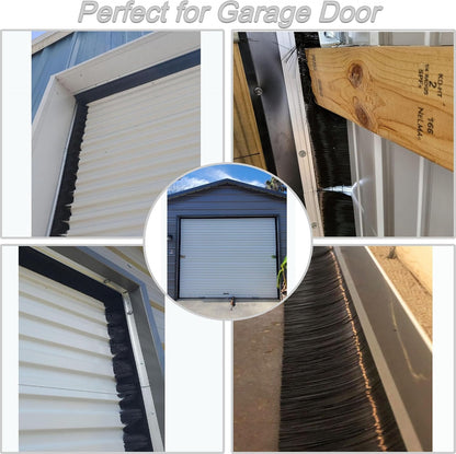 39 inch Door Sweep for Exterior Doors with 2 inch PP Soft Brush, Aluminum Dustproof Bottom of Door Weatherstrip (3)