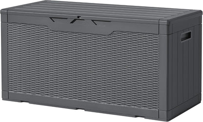 Devoko 30 Gallon Resin Deck Box Waterproof Outdoor Storage Box for Patio Furniture Pool Accessories Indoor Storage for Cushion Garden Tools (30 Gallon, Black)