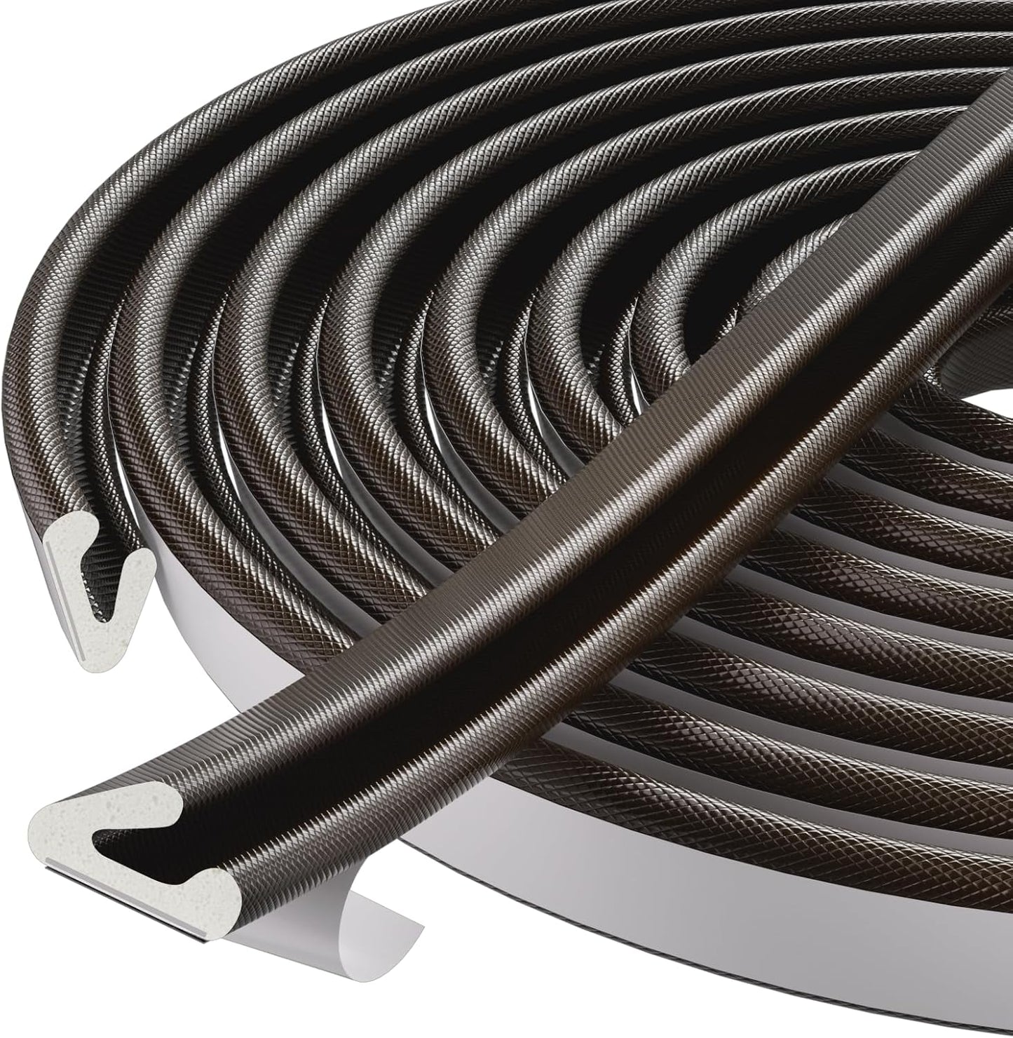 19.7 Ft V-Shape Thin Weather Stripping Door Seal Strip for Doors Frame,Self Adhesive Foam Tape Weatherstripping Door Insulation Winter,Door Soundproof Gap Filler Sealing Strip,Black
