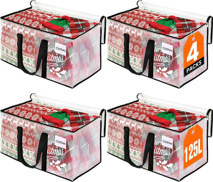 RoomHacks Heavy Duty Clear Moving Bags with Reinforced Handle and Double Zipper, Storage Totes, Packing Bags Alternative to Moving Essential and Supplies Box, Clear, Large, 6 Packs