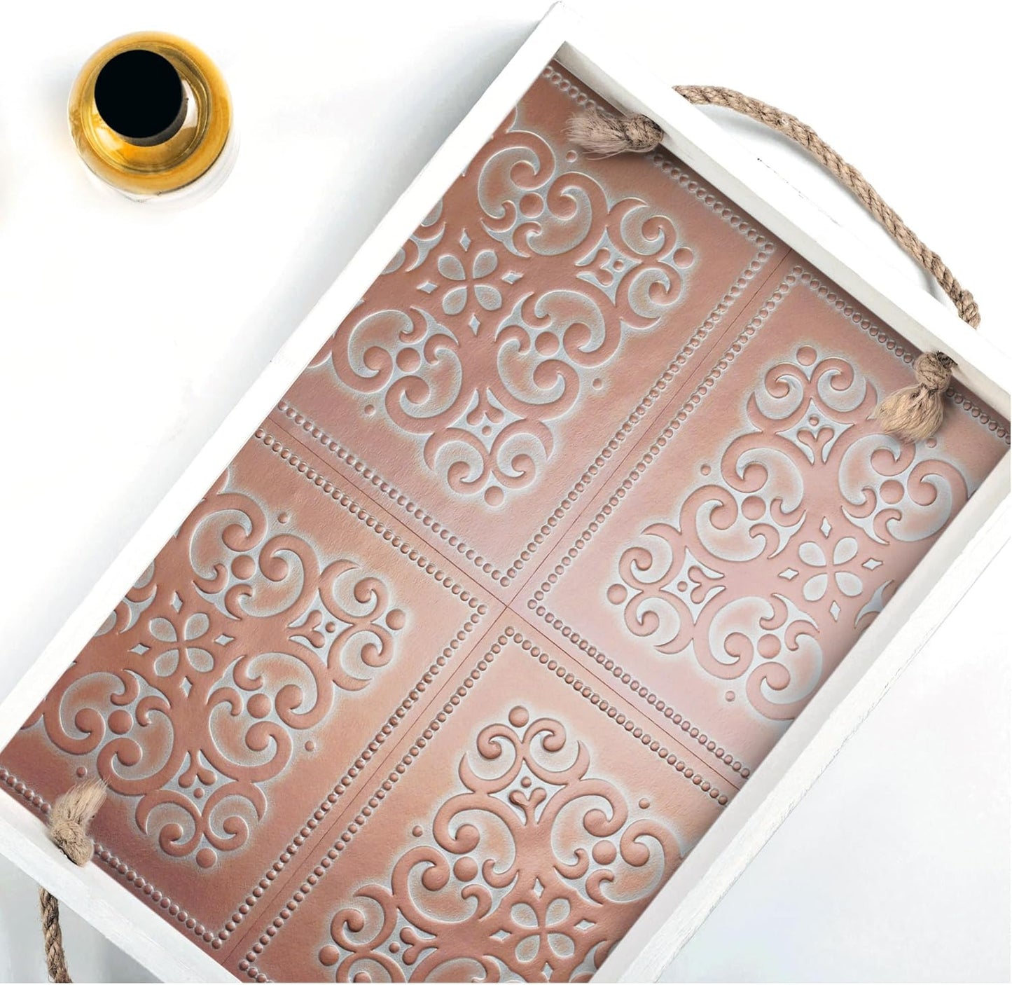 Main Street – 24-Pack of 8 x8 Peel and Stick Backsplash Wallpaper Tiles – Removable Self Adhesive Wall Tile for Kitchen, Renter-Friendly for Your Home and DIY Projects (Patina Copper)