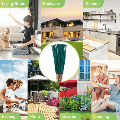 Mosquito Repellent Outdoor Patio 100 PCS Citronella Oil Mosquito Incense Sticks, Plant-Based Indoors Gnat Control for Camping Essentials, Fishing, Hiking, Yard, Backyard Travel