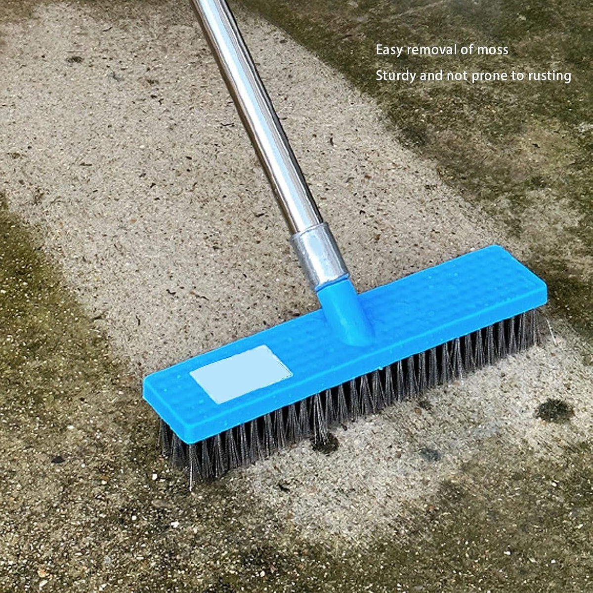 Heavy Duty Steel Wire Brush, Durable Floor Scrubber for Outdoor Cleaning, 30cm Telescopic Stainless Steel Handle, Suitable for Patios and Decks (120cm)
