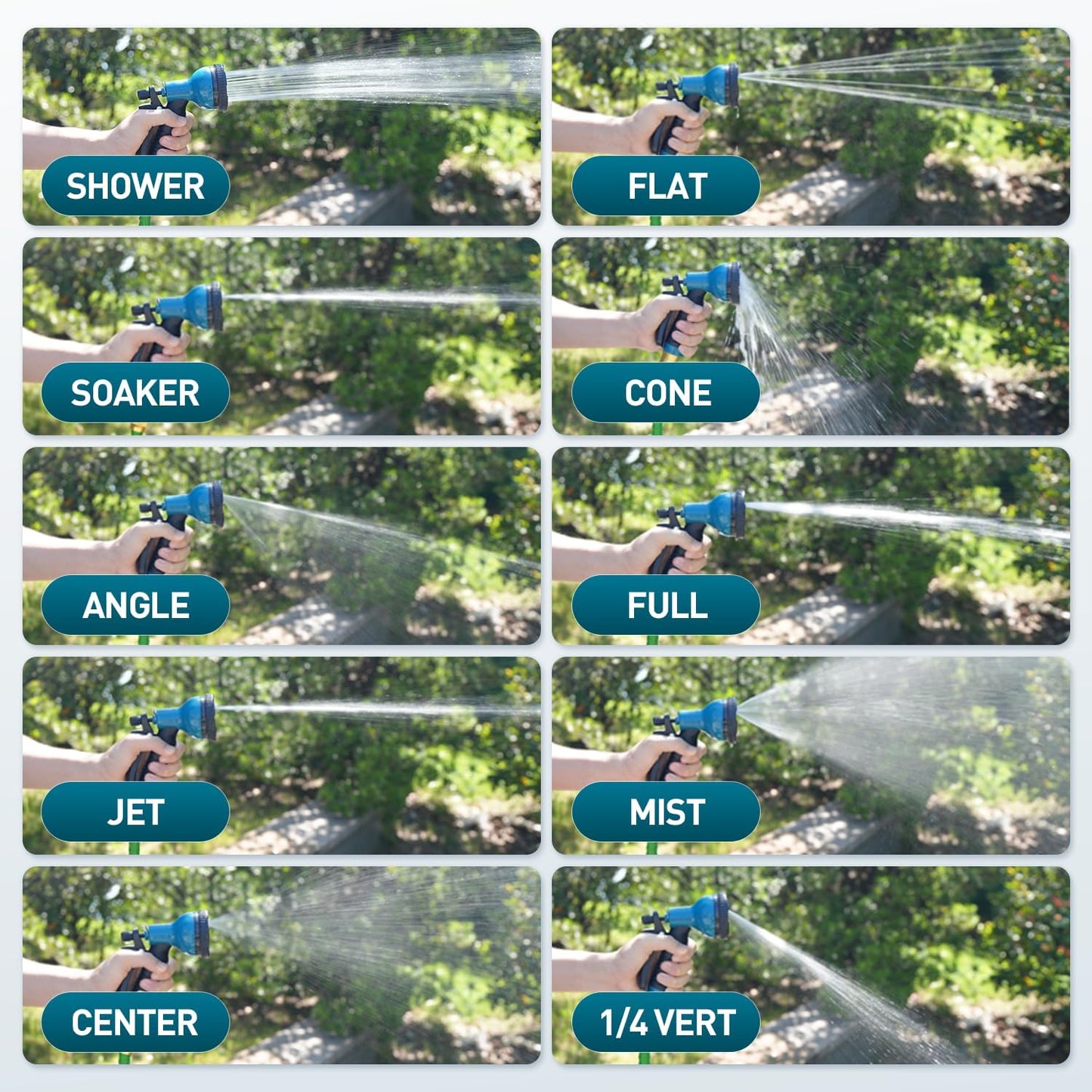 Besiter Garden Hose Nozzle Sprayer: 2 Pack 10 Watering Patterns Spray Nozzles Heavy Duty Hose Head Hose Attachment