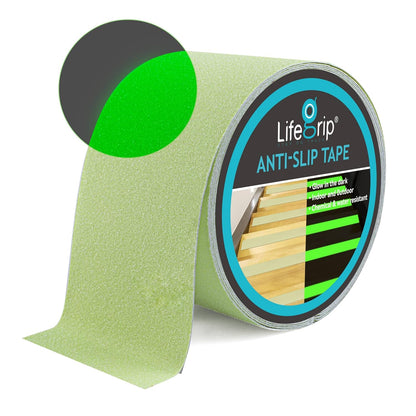 Lifegrip Anti Slip Tape, 4 Inch x 15 Foot Non-Slip Traction Grip Tape for Stairs, Waterproof Stair Treads Grip Non Slip, Non Skid Tape for Steps, Outdoor Black Grip Tape (4" X 15')