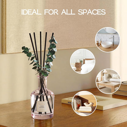 COCORRÍNA Wild Mint & Eucalyptus Reed Diffuser – 6.76 oz Essential Oil with 8 Reeds & Real Eucalyptus Sticks, Home Fragrance for Bedroom or Bathroom Décor