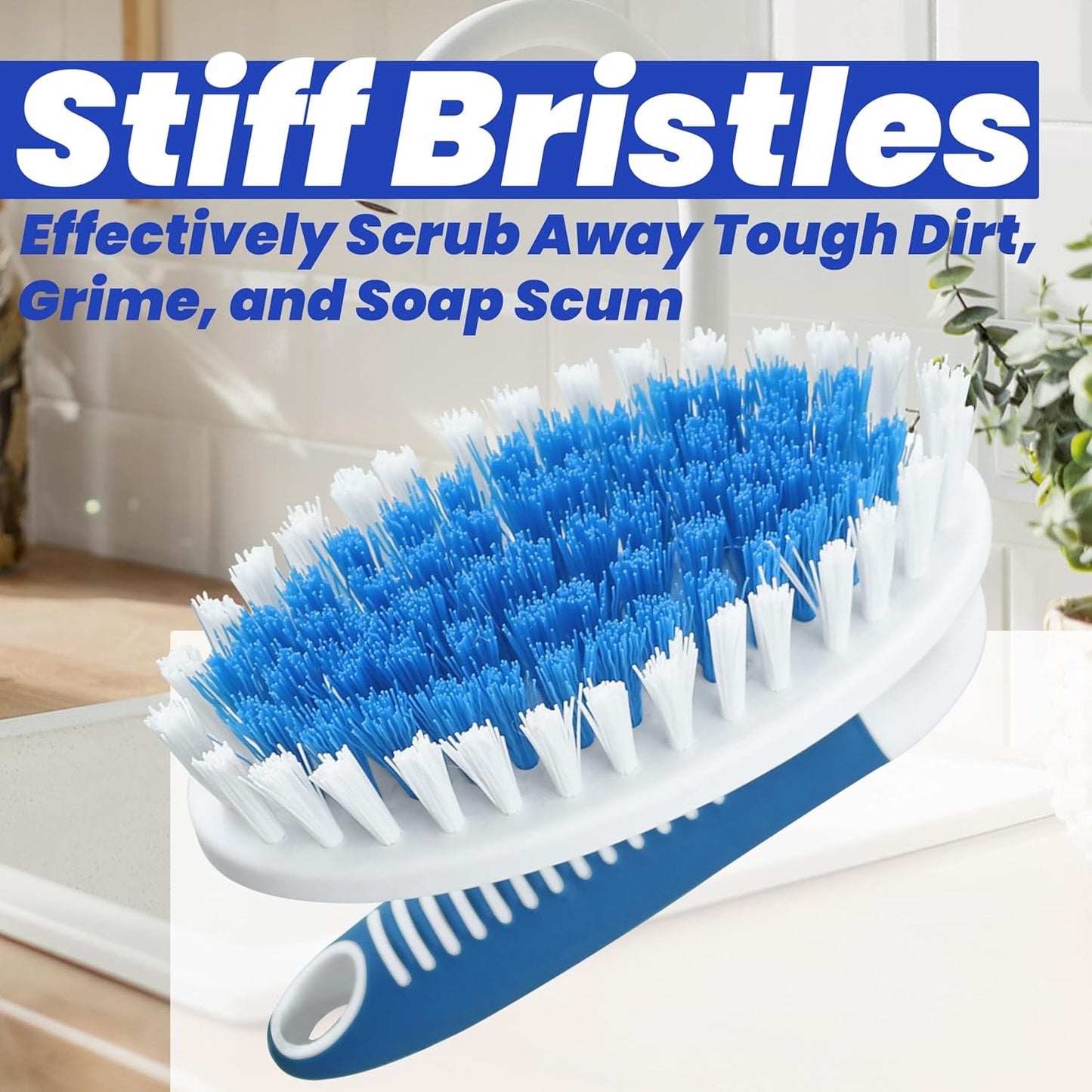 Scrub Brush, 2 Pack Household Cleaning Brushes with Stiff Bristles, Scrubbing Brush for Carpet, Shower, Bathtub, Kitchen, Pool Tile, Bathroom Scrubber, Small