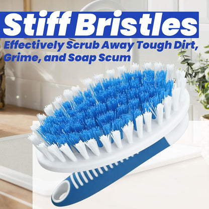 Scrub Brush, 2 Pack Household Cleaning Brushes with Stiff Bristles, Scrubbing Brush for Carpet, Shower, Bathtub, Kitchen, Pool Tile, Bathroom Scrubber, Small