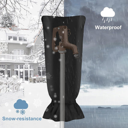 Outdoor Faucet Cover Socks for Winter Freeze Protection, Homsky 28" L x 15" W Large Faucet Covers for Outside, Reusable Outdoor Yard Spigot Cover, Antifreeze Long Water Insulated Faucet Cover Socks