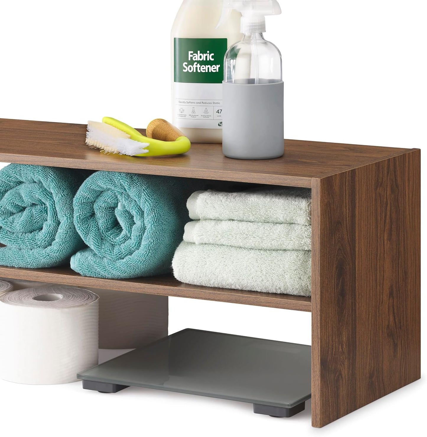 Whitmor Wood Stackable 2-Shelf Shoe Rack, White, 24 inches