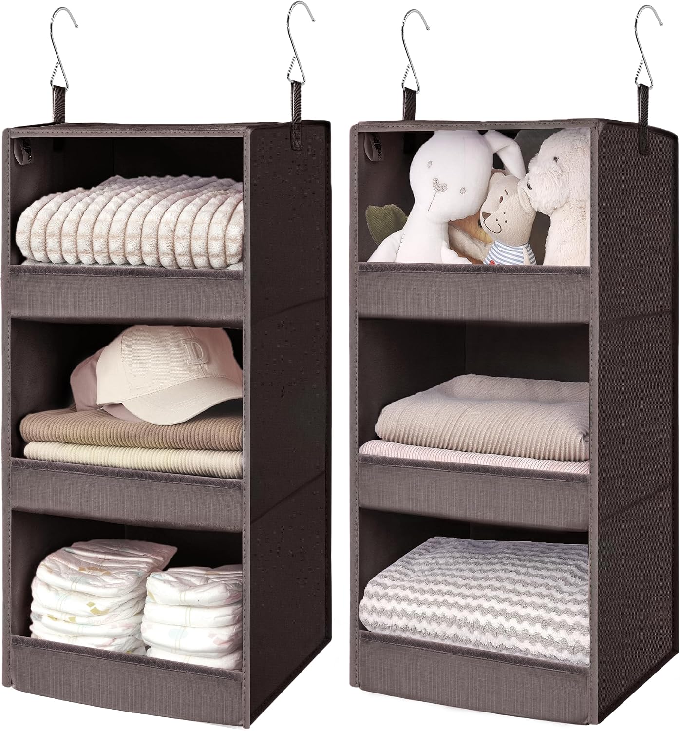 GRANNY SAYS 3-Shelf Hanging Closet Organizer and Storage, Collapsible Hanging Closet Shelves, Hanging Organizer for Closet & RV, Gray, 29 ½" H X 12" W X 12" D, 1-Pack
