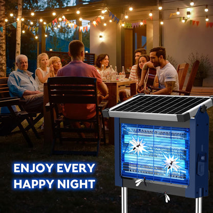 Solar Bug Zapper Outdoor, PhatroyYee Mosquito Zapper 4500V, Waterproof Portable Fly Zapper, Rechargeable Electric Mosquito Killer, Cordless Fly Insect Mosquitos Trap for Patio Yard Home Garden Camping