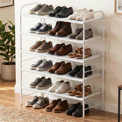 Simple Houseware 3-Tier Shoe Rack Storage Organizer, Grey – Space-Saving Shoe Shelf, Holds 9–16 Pairs, Sturdy Metal Frame, Easy Assembly – Closet, Entryway, Bedroom Shoe Storage Solution