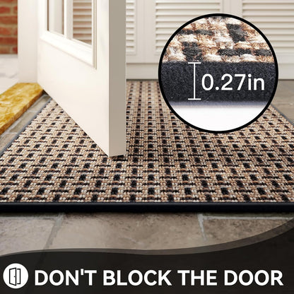 Door Mat 17"x30",Door Mat Indoor Entrance Dirt Resistant and Absorbent Non-Slip Rubber Backing Front Door Mats Washable Low-Profile Indoor Mats for Entryway, Inside Entrance Easy Clean Gray