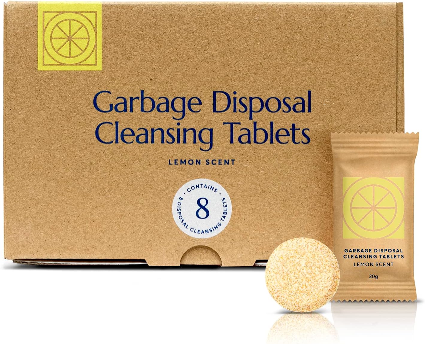 CLEANOMIC - Garbage Disposal Cleansing Tablets (8 Pack) - Foaming Garbage Disposal Cleaner and Deodorizer, Household Garbage Disposal Cleaners, Sink Cleaner and Deodorizer, Kitchen Drain Cleaner