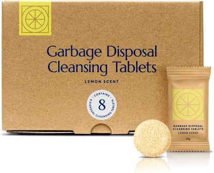 CLEANOMIC - Garbage Disposal Cleansing Tablets (8 Pack) - Foaming Garbage Disposal Cleaner and Deodorizer, Household Garbage Disposal Cleaners, Sink Cleaner and Deodorizer, Kitchen Drain Cleaner