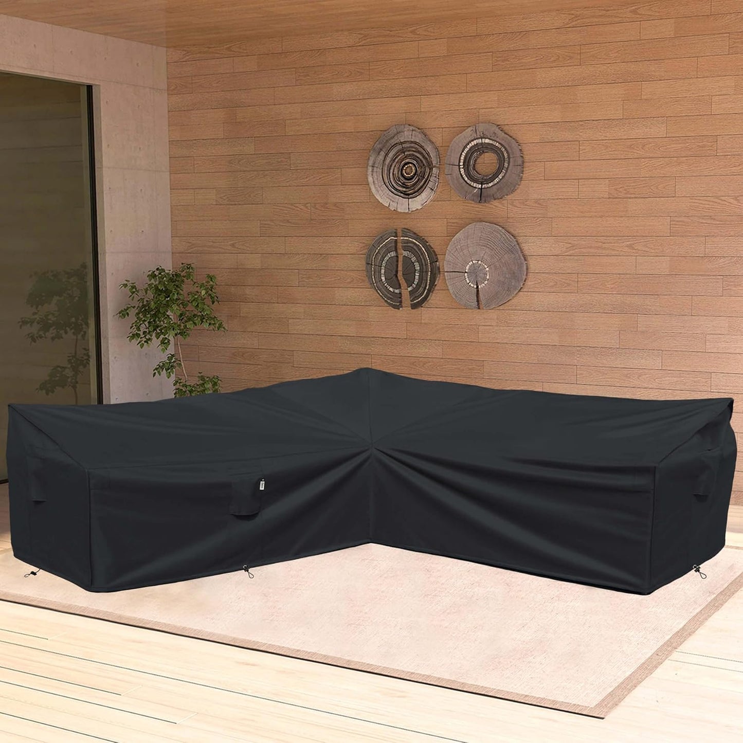 Patio Deck Box Cover, 63x30 Inch Fire Pit Covers with Straps and Handles, Waterproof Heavy Duty Outdoor Furniture Winter Cover for Keter, Suncast, Lifetime Container