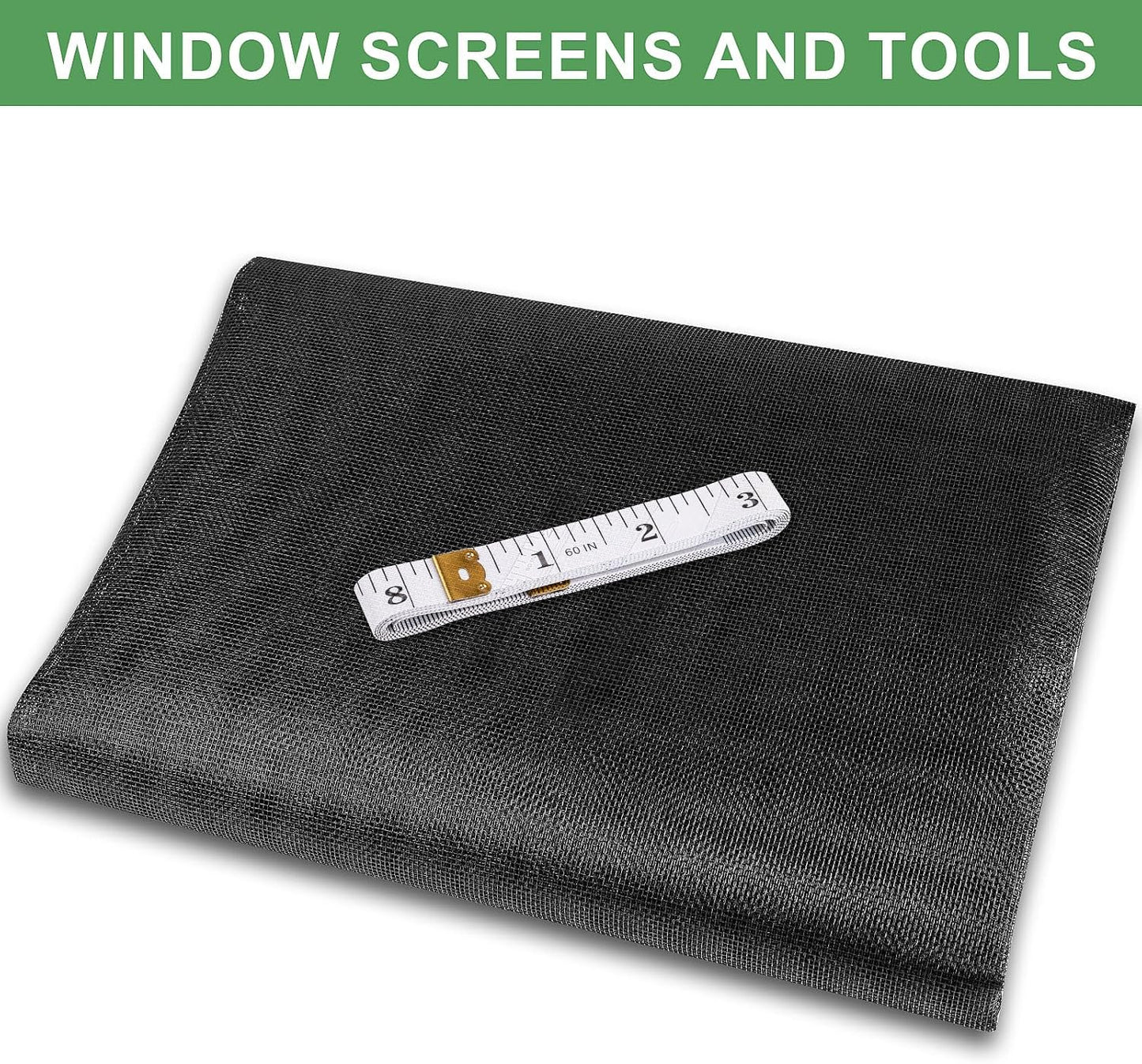 48"X236" Window Screen Replacement Kit, 6 in 1 Window Screen Door Repair Kit, Replacement Window Screens, Fiberglass Patio Screen Mesh for Porch Sliding Door, Rolling Tool Hook Spline Cutter Ruler