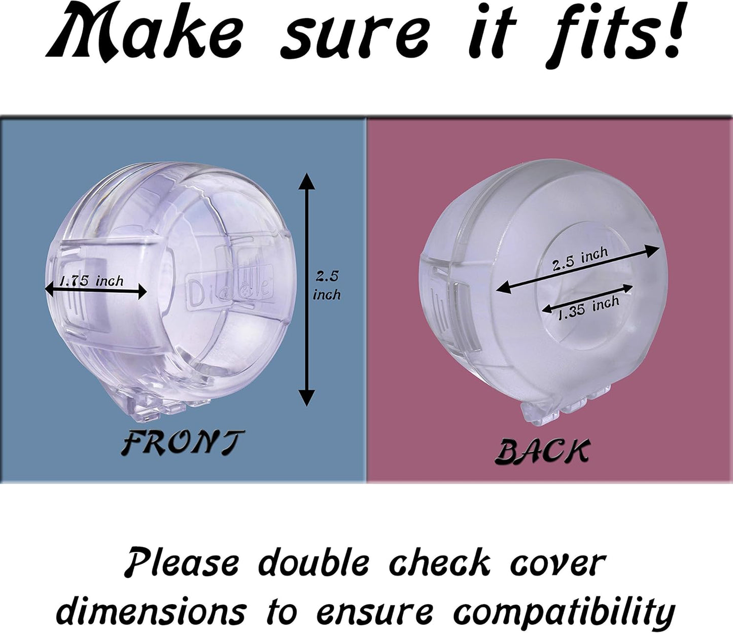 6 Pack Clear Stove Knob Safety Covers - Protect Little Kids with A Child Proof Lock for Oven/Stove Top/Gas Range - Baby/Toddler Kitchen Safety Guard - Check Dimensions.