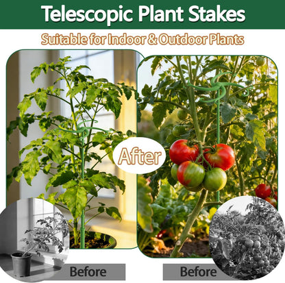 Plant Stakes,Telescoping Plant Support,3Pack 17.3 to 42.3IN Adjustable Monstera Plant Support,Garden Stakes with Clips,Sturdy Plant Sticks for Indoor Outdoor Plants,Orchid, Tomato,Vine,Monstera