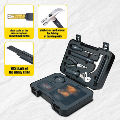 136-Piece Hand Tool Set/Home Tool Kit, DIY Set Tool Household Hand Tool with Screwdriver Wrench Hammer Tape Plier Tool Box for Everyday Home Repairs(136 Piece)