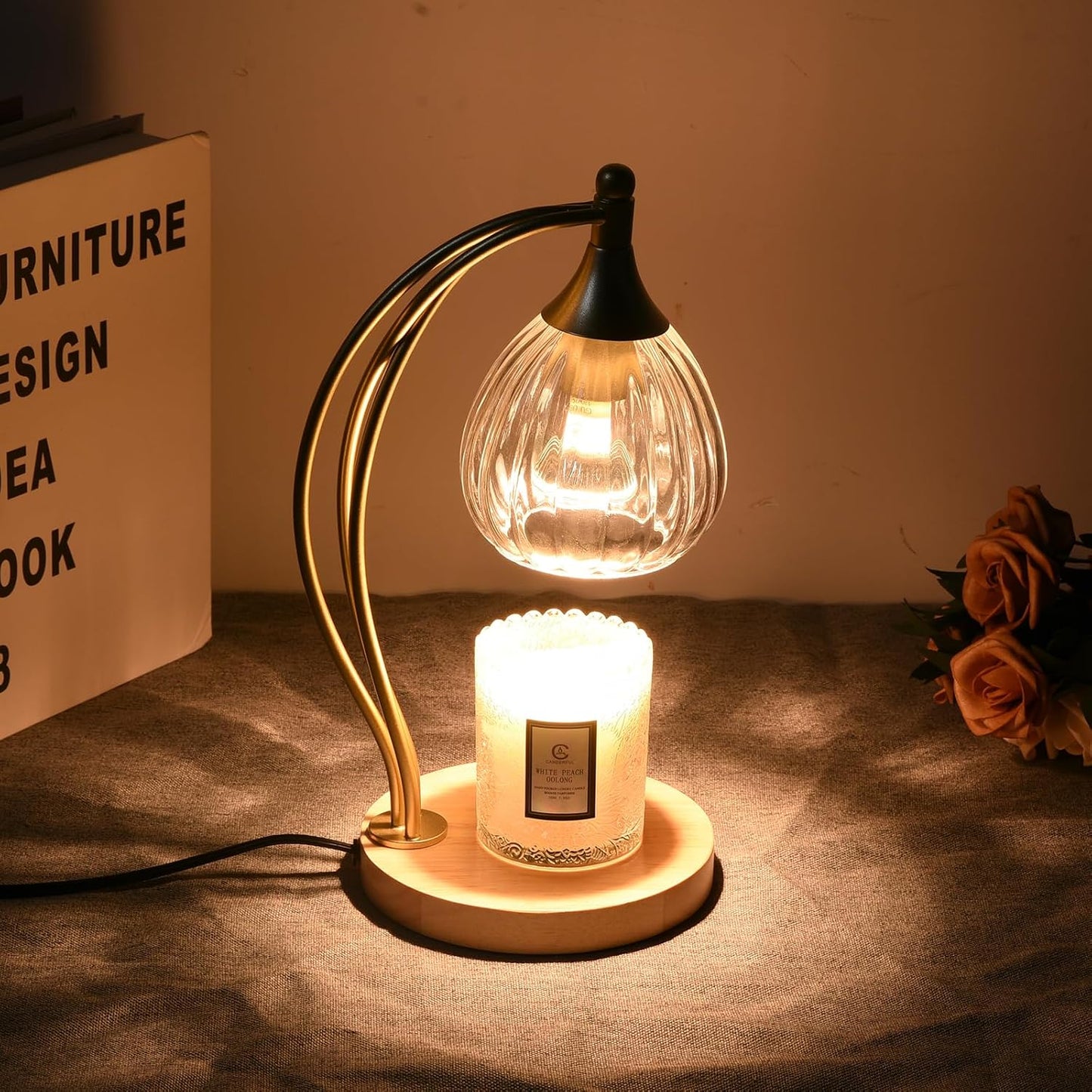 Candle Warmer Lamp with Timer Dimmer - Electric Light Wax Warmer for Jar Candles - Lamp with 2 Bulbs, Unique Birthday Gifts for Women Mom House Warming Gifts New Home Decor