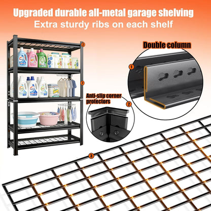 Over Washer and Dryer Shelves, Laundry Room Shelves Adjustable Metal Heavy Duty Freestanding Storage Shelving, Washing Machine Rack for Organization and Storage, Black (39.4" W X 17.7" D X 71.2" H)