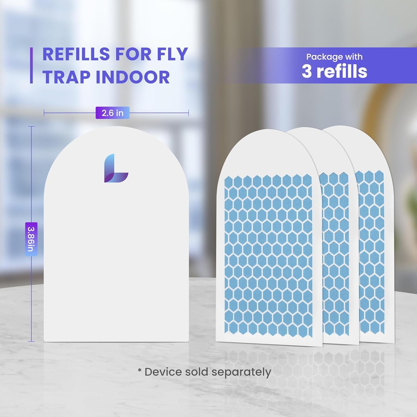 LiBa Fly Trap Indoor for Home, Plug-in Flying Insect Trap for Flies, Fruit Flies, Moths, Gnats, Mosquito Killer Insect Catcher Fly Tapper with 3 Refill Glue Cards for Home Office