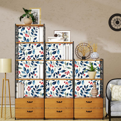 Danodoi Yellow Floral Wallpaper Peel and Stick Vinyl Wallpaper Stick and Peel Colorful Contact Paper for Cabinets Waterproof Self Adhesive Wall Paper for Kitchen Countertop Wall 17.5" x 118"