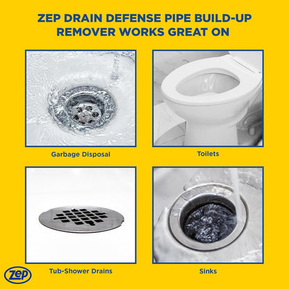 Zep Drain Defense Enzymatic Drain Cleaner Powder - 18 Ounces - ZDC16 - Safe for Pipes and Septic Systems, Pack of 1, white