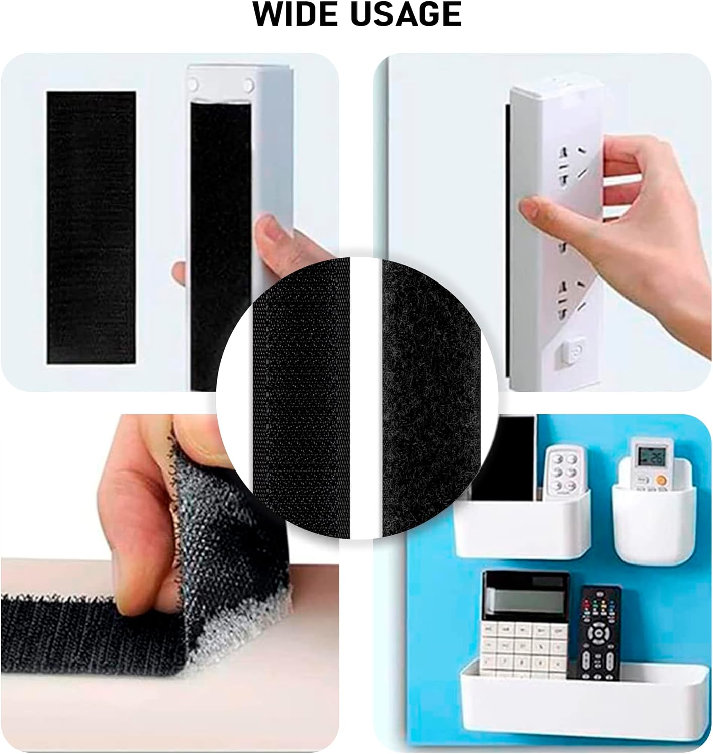 1 inch Black Hook and Loop Tape 1 Yd Self Adhesive Tape Sticky Back Heavy Duty Fastener Ideal for Window Fixing Net Carpets DIY Project Handmade Craft Home Office