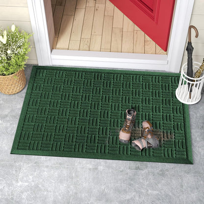 Mibao Front Door Mat, Heavy Duty Durable Welcome Mat for Outdoor Indoor, Dirt Trapper Waterproof Super Absorbent Door Mat for Entryway Outside Patio Porch, 29.5" x 17", Grey