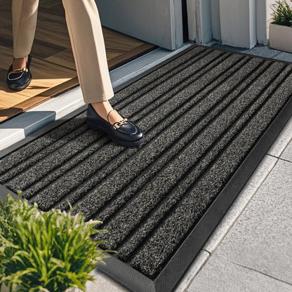 BEHERO Door Mat Outdoor Entrance, 30.5"x17" Extra Durable Front Door Mat Outside, Heavy Duty Welcome Mat for Outside Entry, Back Door Mats Non Slip, Waterproof All-Season Doormats, Yellow