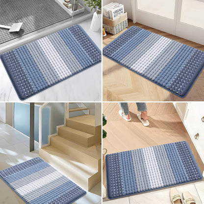 Kitinjoy Indoor Outdoor Door Mat, 32x20 Non-Slip Absorbent Dirt Trapper, Low-Profile Washable Inside Entrance Front Floor Mat, Sturdy Soft Entry Doormats for Entryway, Grey