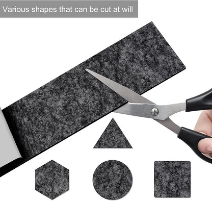 Felt Furniture Pads, 3 Rolls Furniture Felt Pads Hardwood Floor Wall Protectors Non Slip Self Adhesive Cuttable Black Strip Tape Floor Protectors for Table Chair Bed Sofa Legs
