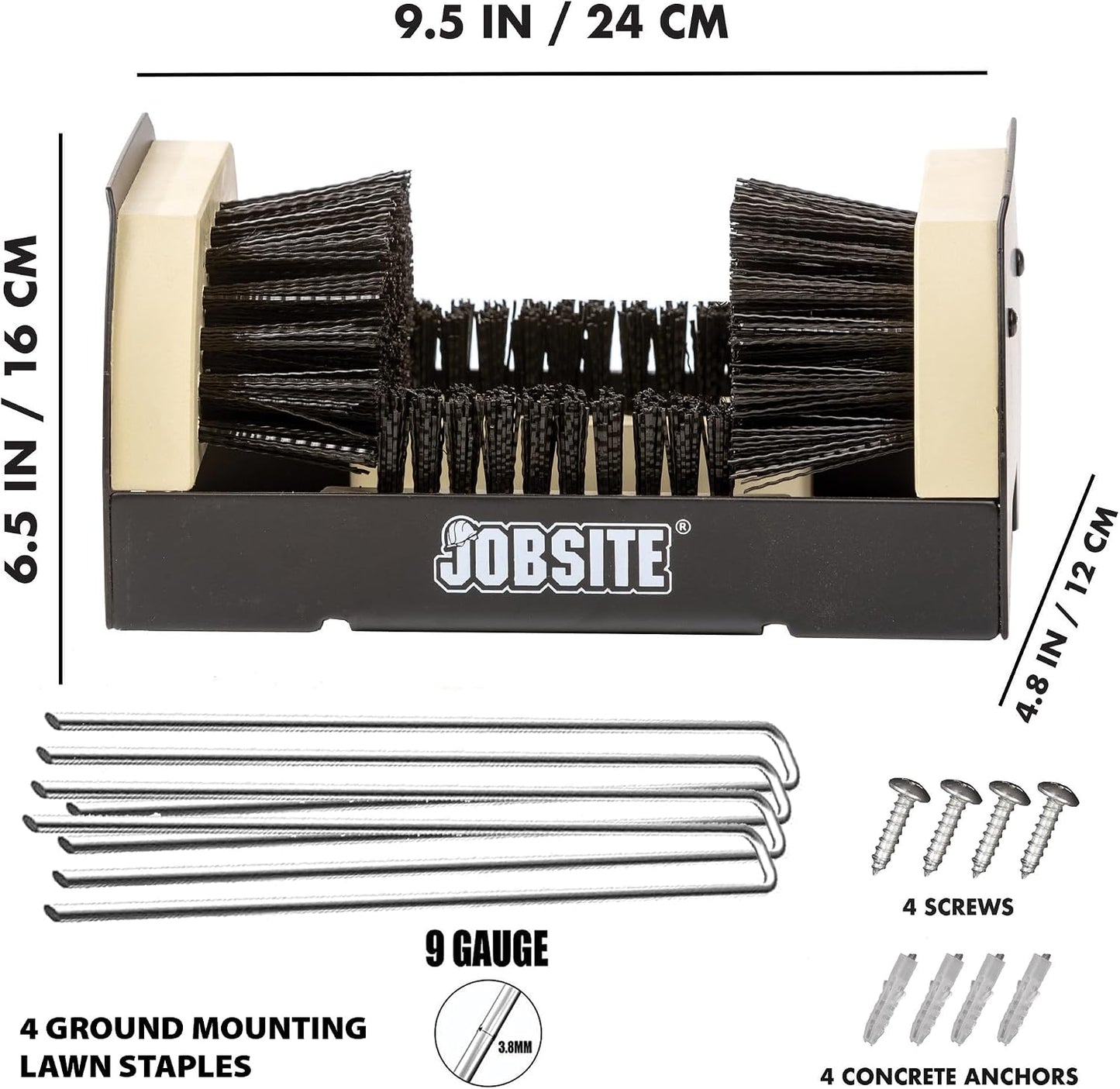 JobSite The Original Boot Scrubber - All Weather Industrial Shoe Cleaner & Scraper Brush