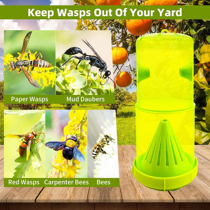 2 Pack Wasp Traps Outdoor Hanging, Carpenter Bee Traps for Outside Yellow Jacket Trap Hornet Trap Wasp Catchers Killer
