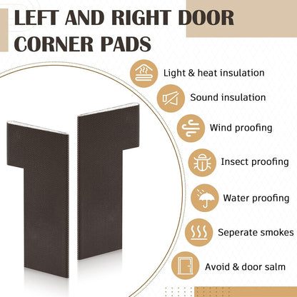 Zonon Self-Adhesive Door Corner Seals Door Weather Stripping Draft Stopper Sealing Frame Foam for Weather Protection Isolation of Noise(Traditional,White,8 Pcs)