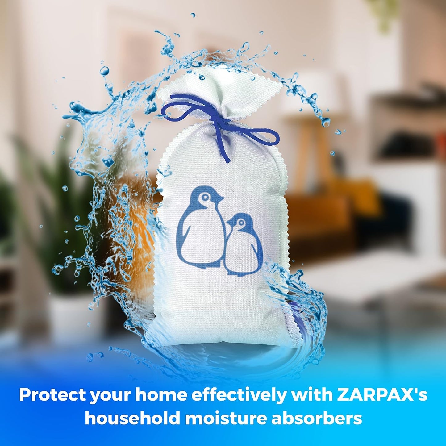 ZARPAX Household Mini Moisture Absorbers | 5.5oz SET OF 2 Reusable Dehumidifier Bags | Closet Humidity Absorber | Absorbs Moisture Damp Bad Odours | Closet Dehumidifier 100% Leakproof