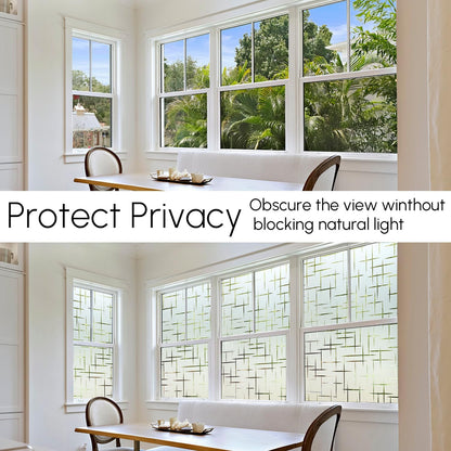 HIDBEA Frosted Window Privacy Film - Non Adhesive Static Cling Glass Stickers Sun UV Blocking Heat Control Door Covering Decals for Home Office, 23.6 x 78.7 Inch