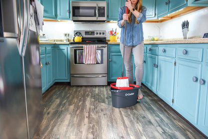 O-Cedar Easywring Microfiber Spin Mop & Bucket Floor Cleaning System + 3 Extra Refills (4 Refills Included)