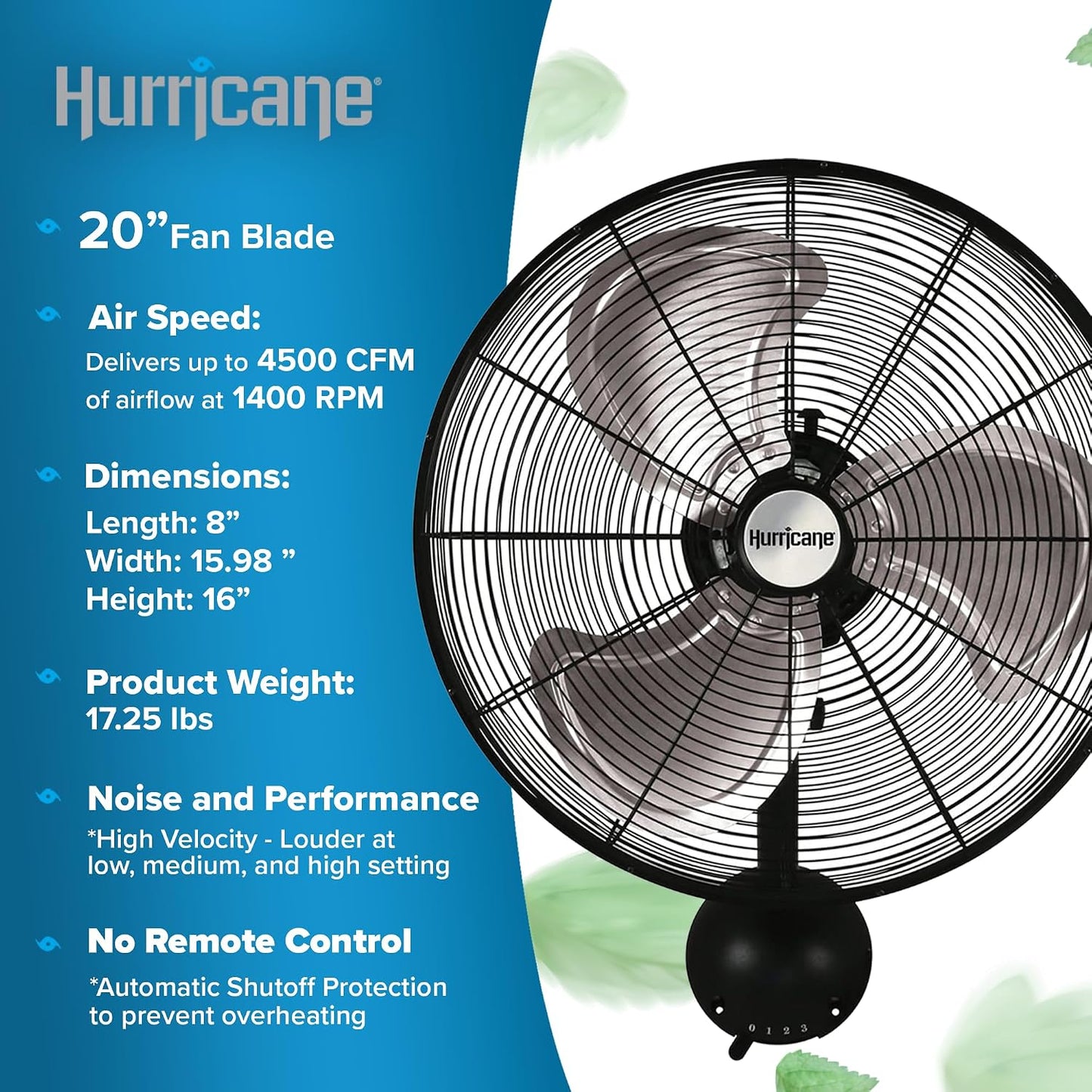 Hurricane Classic 6 Inch Clip Fan, 2 Speed Portable Desk Table Fan with Tilt, White